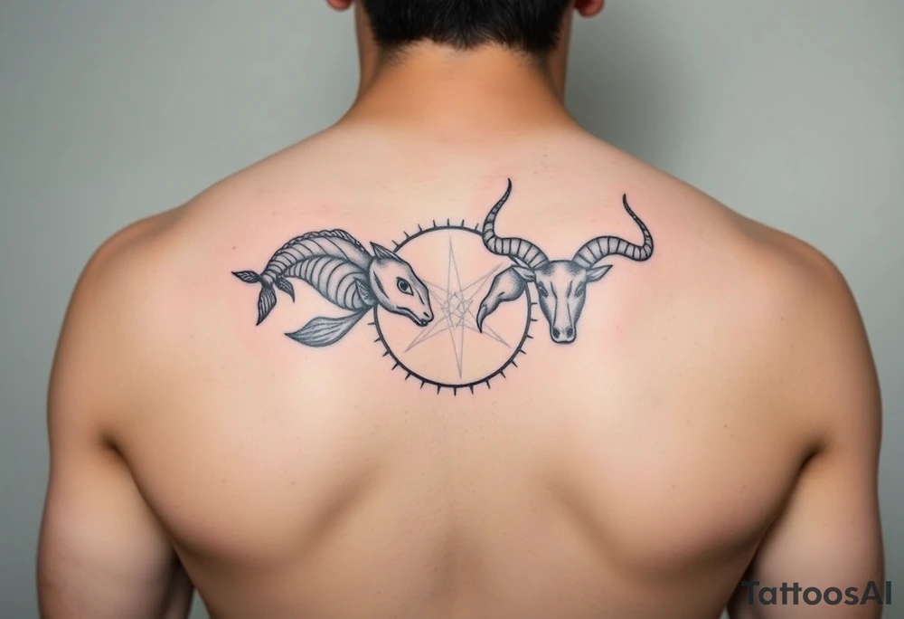 Symbols for pisces 
and Taurus intertwined tattoo idea