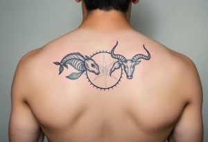 Symbols for pisces 
and Taurus intertwined tattoo idea
