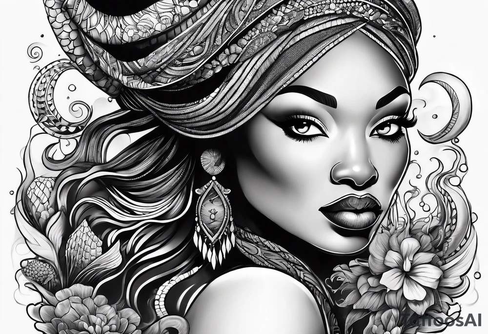 Mami wata african underwater tattoo idea