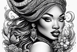 Mami wata african underwater tattoo idea