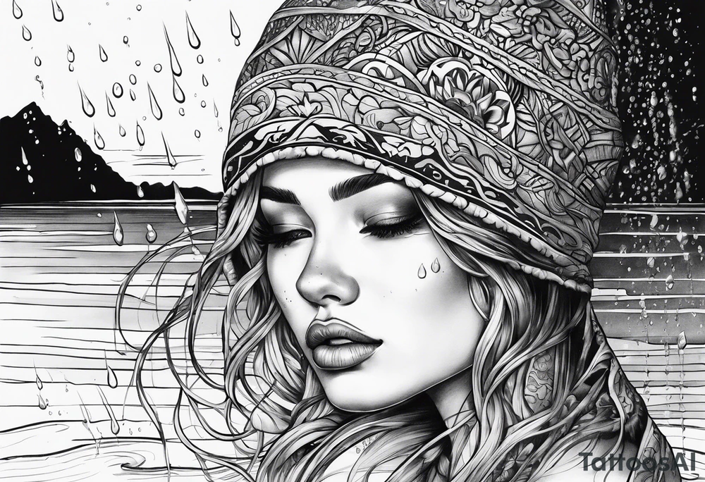 a shower that rains cold water tattoo idea