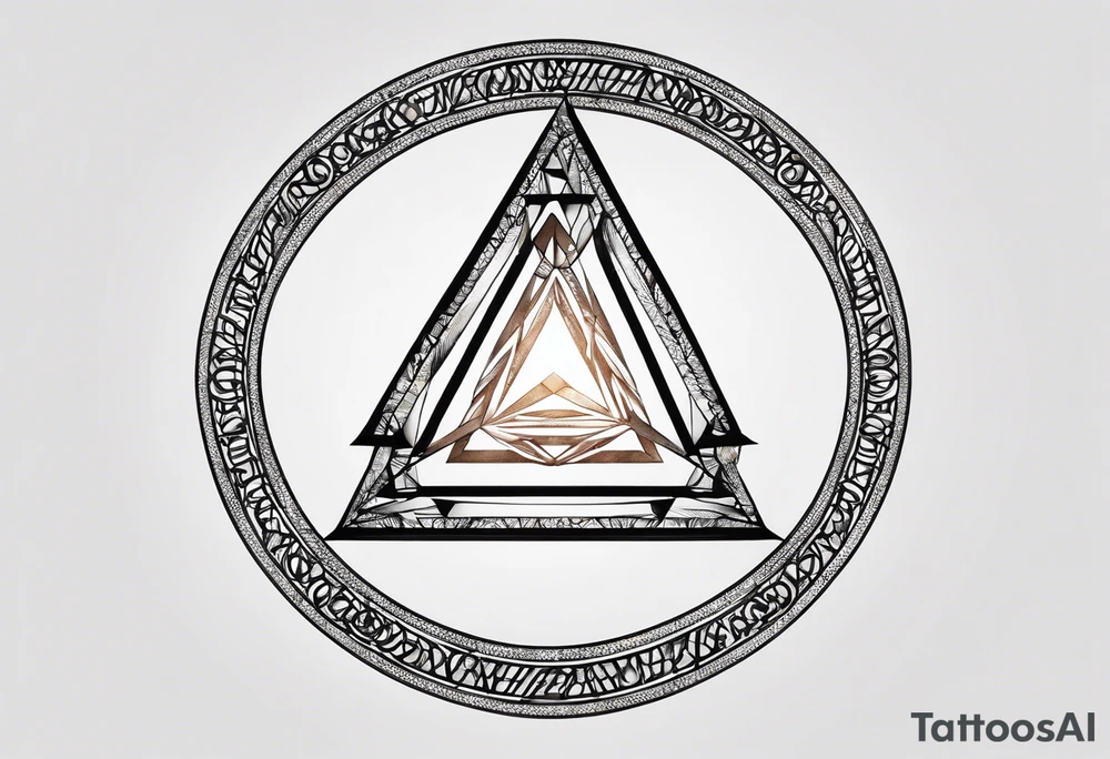 letter delta inside a chain circle, subtle, womanly, simplistic tattoo idea