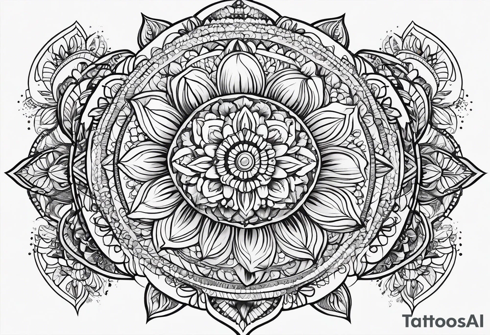 Mandala pattern for woman butt tattoo idea