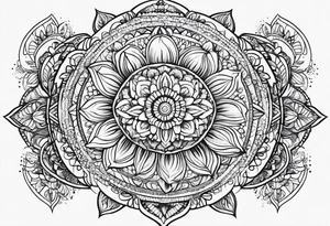 Mandala pattern for woman butt tattoo idea