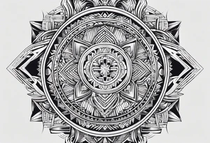 Geometric arm sleeve polynesian tattoo idea