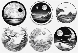 Realistic moon tattoo idea