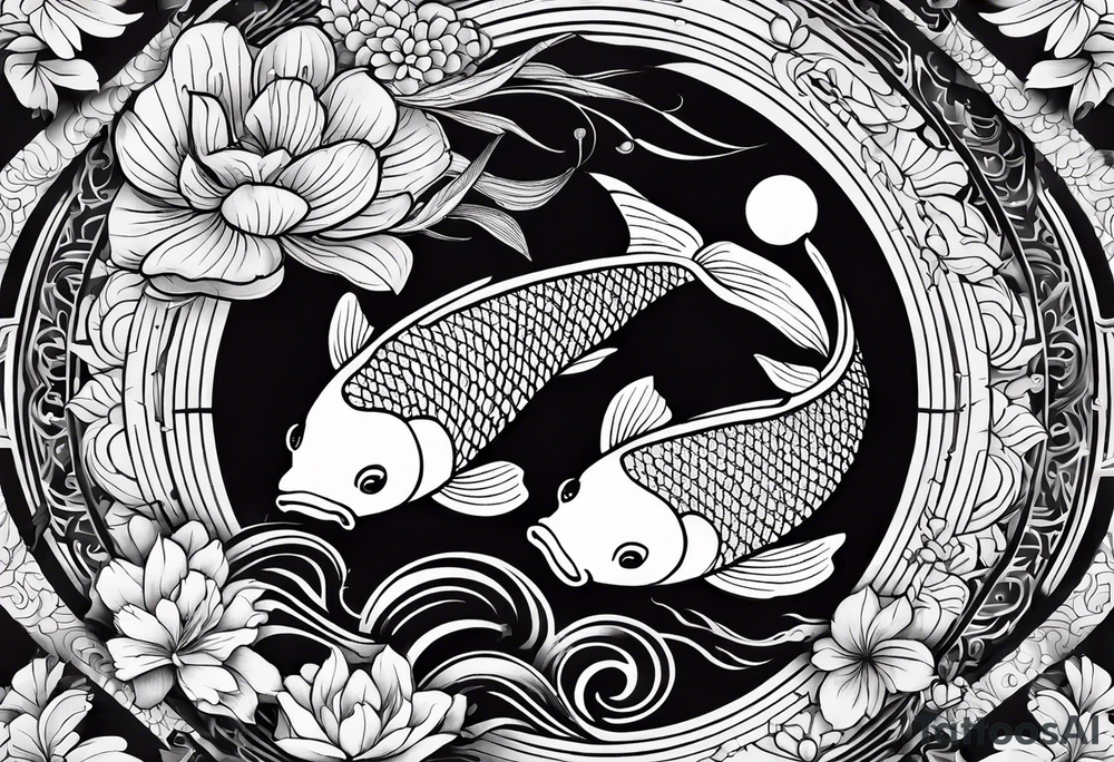 Koi fish ying yang tattoo idea