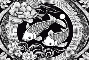 Koi fish ying yang tattoo idea