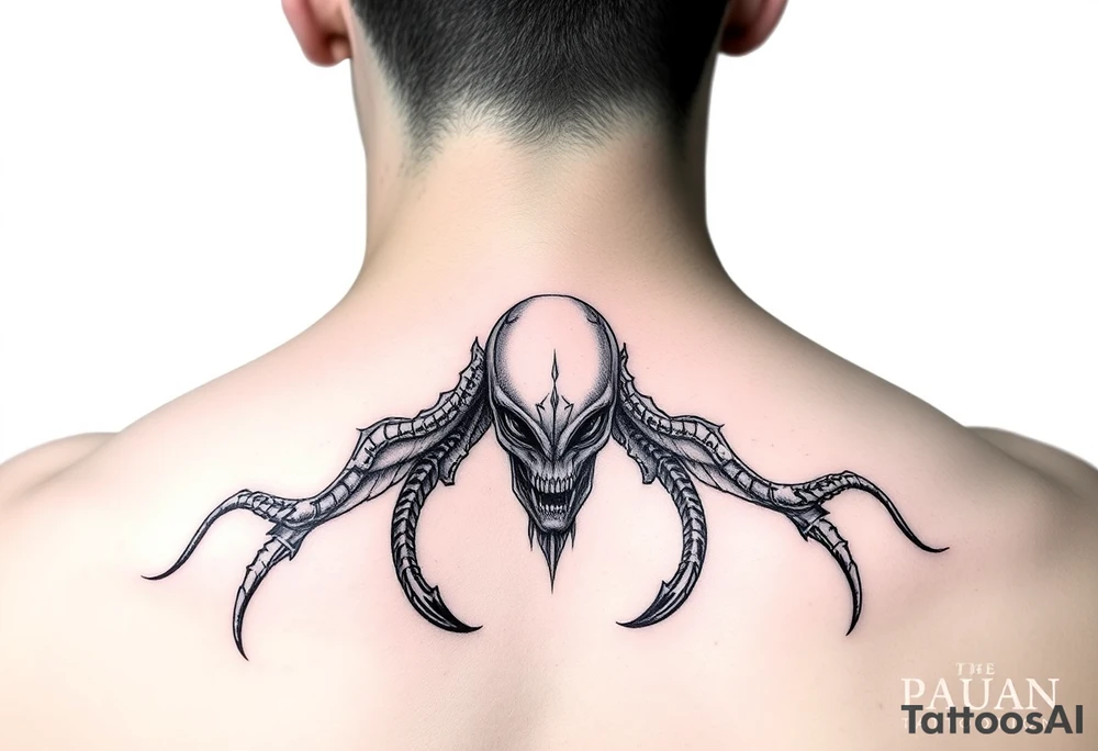 Alien cielo colores 3d tattoo idea