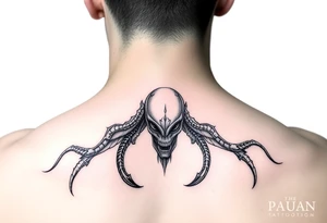 Alien cielo colores 3d tattoo idea