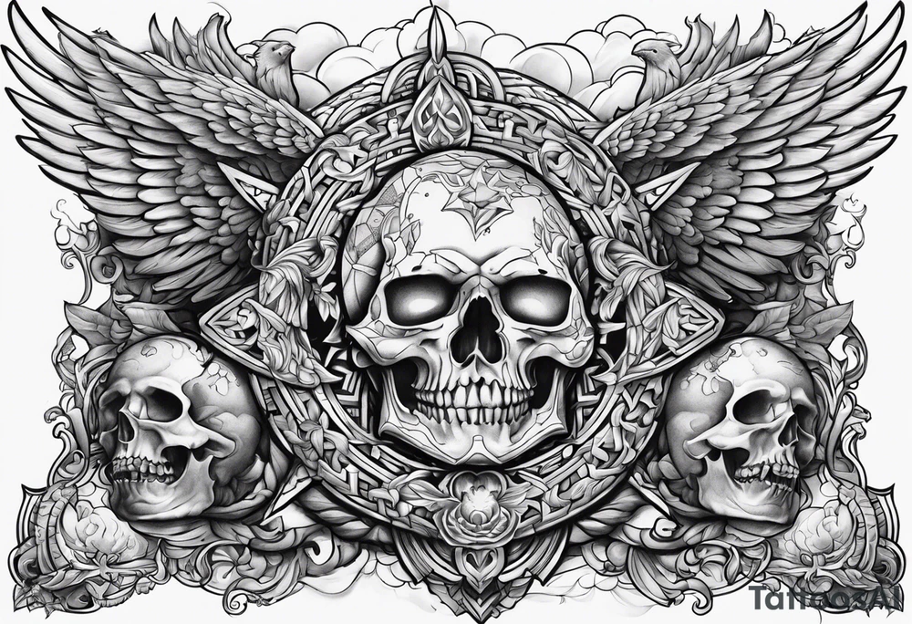 Heaven and hell at war tattoo idea