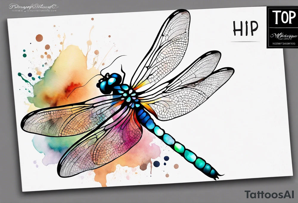 dragonfly hip tattoo idea