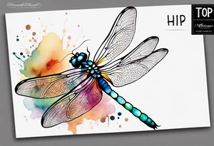 dragonfly hip tattoo idea