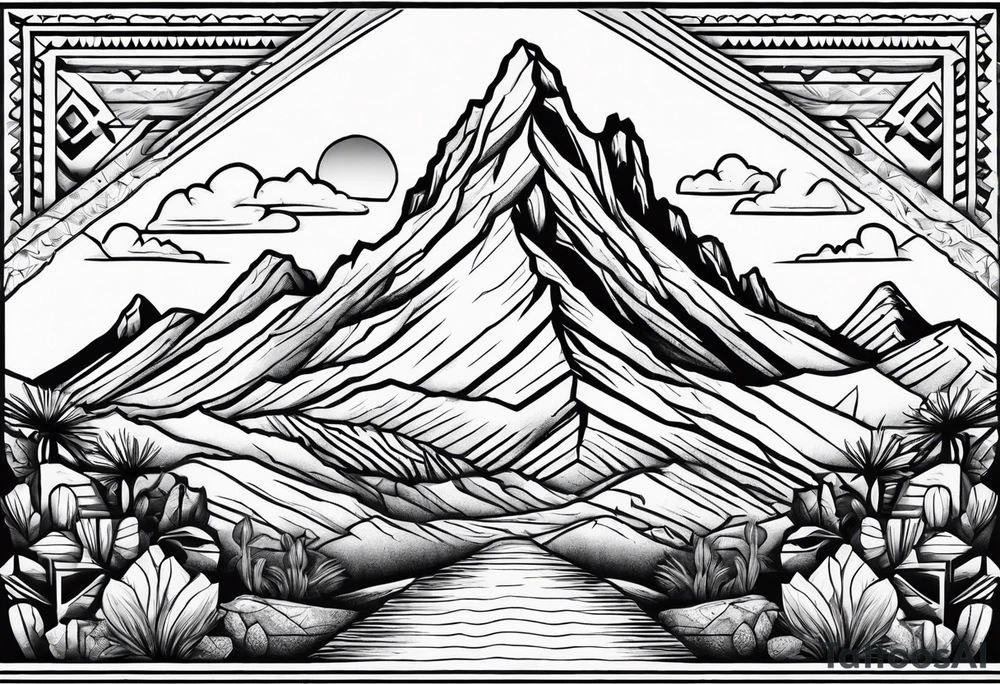 Southwest usa hiking tattoo idea
