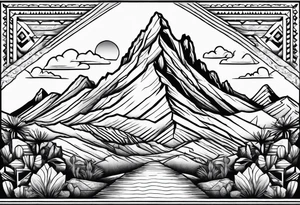 Southwest usa hiking tattoo idea