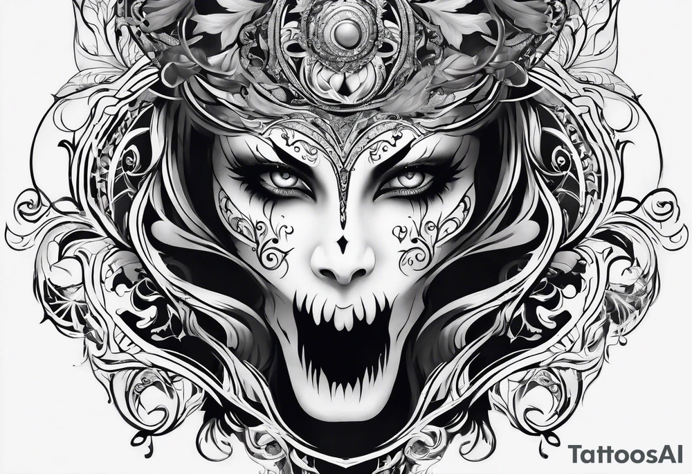 Spooky,, ghost face tattoo idea