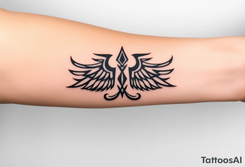 Crea un diseño significativo sobre la cultura egipcia y que tenga el nombre escrito por de bajo del diseño el nombre de mi hermana Lorelay para la parte baja del bíceps tattoo idea