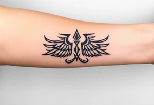 Crea un diseño significativo sobre la cultura egipcia y que tenga el nombre escrito por de bajo del diseño el nombre de mi hermana Lorelay para la parte baja del bíceps tattoo idea