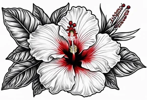 Red hibiscus, bluebonnet tattoo idea