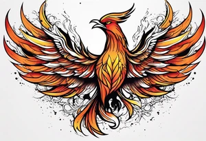 Phoenix rising from ashes tattoo idea
