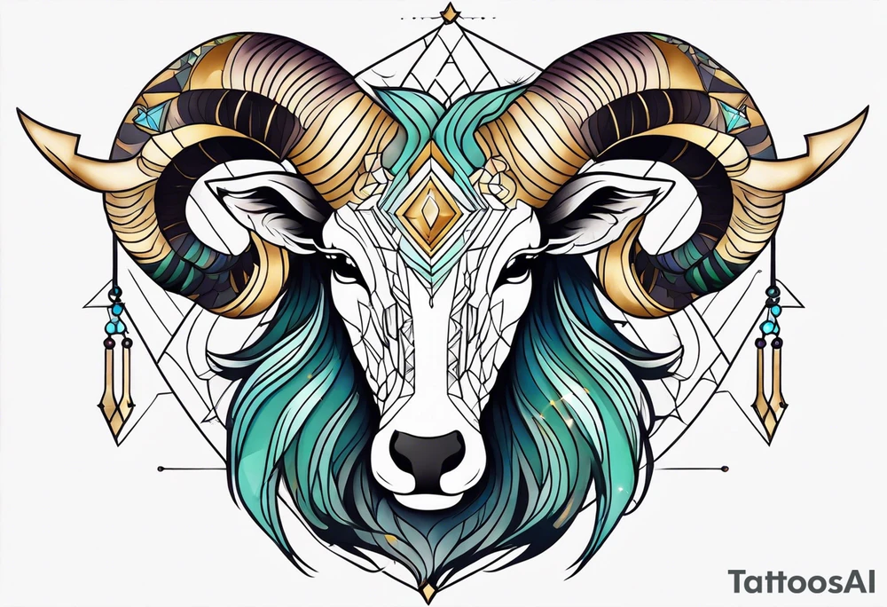 Geometric. Feminine capricorn tattoo idea