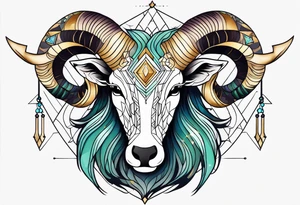 Geometric. Feminine capricorn tattoo idea