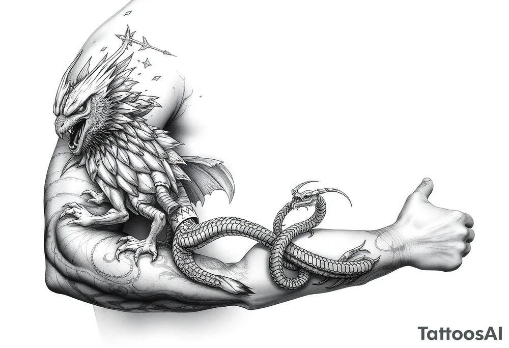 never ending story sleeve with falkor and Atreyu tattoo idea