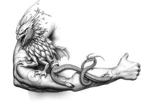 never ending story sleeve with falkor and Atreyu tattoo idea
