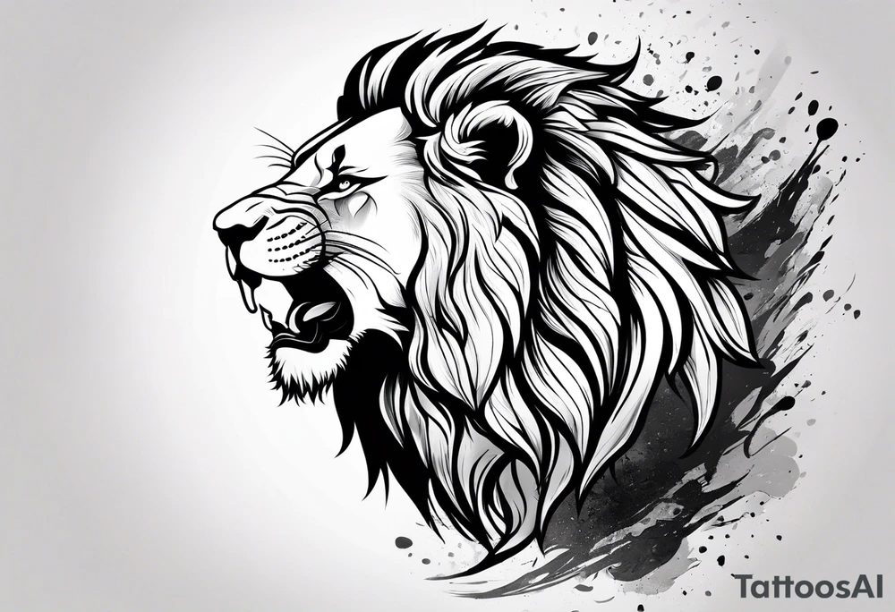 Roaring Lion with crown tattoo idea