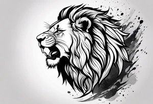 Roaring Lion with crown tattoo idea