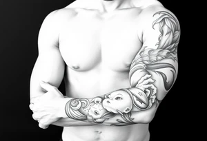 A beach/ocean theme to include something for my wife and child. tattoo idea