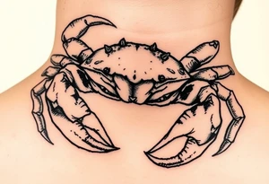 powerful majestic but vicious crab ready to defend or attack proudly showing off that a crab is the sign of a cancer tattoo idea