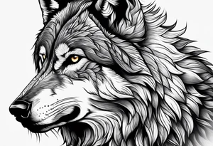 alpha wolf for mans chest tattoo idea