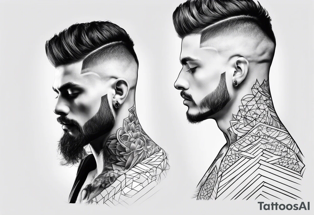 Male tattoo on the neck tattoo idea