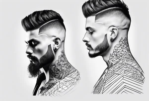 Male tattoo on the neck tattoo idea