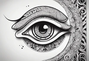 human eye wrapped around snake and pupil is a clock tattoo idea