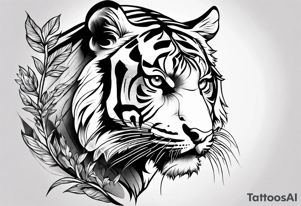 full tiger body tattoo idea