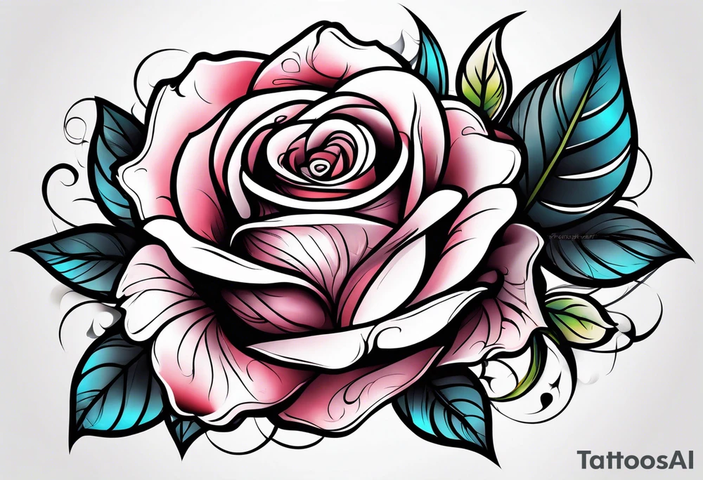 Romantic rose tattoo idea