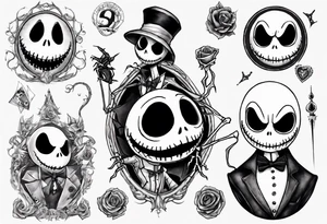 jack skellington and 
zero tattoo idea