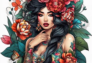 Nylah mariè 22/06/24 with flowers tattoo idea