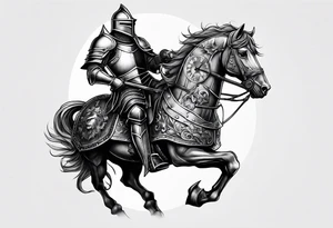 knight in heavy armor with clock tattoo idea