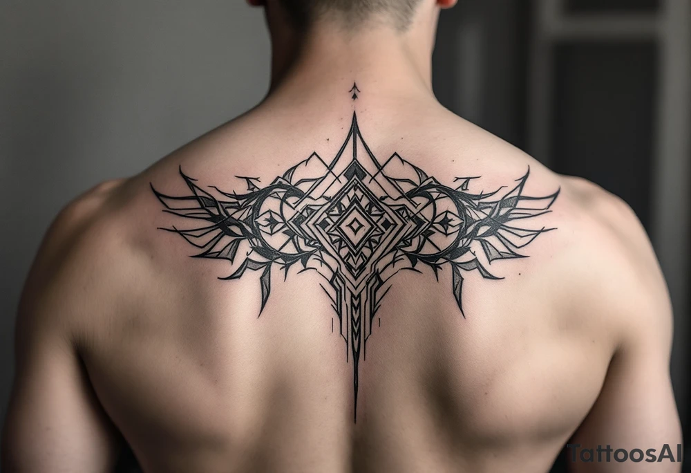 Simple Geometric warrior patterns to connect tattoos tattoo idea
