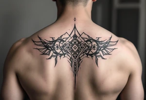 Simple Geometric warrior patterns to connect tattoos tattoo idea