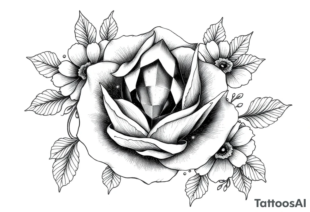 Gem 
with vintage lace 
more detailed tattoo idea
