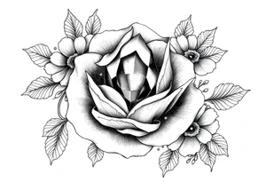 Gem 
with vintage lace 
more detailed tattoo idea