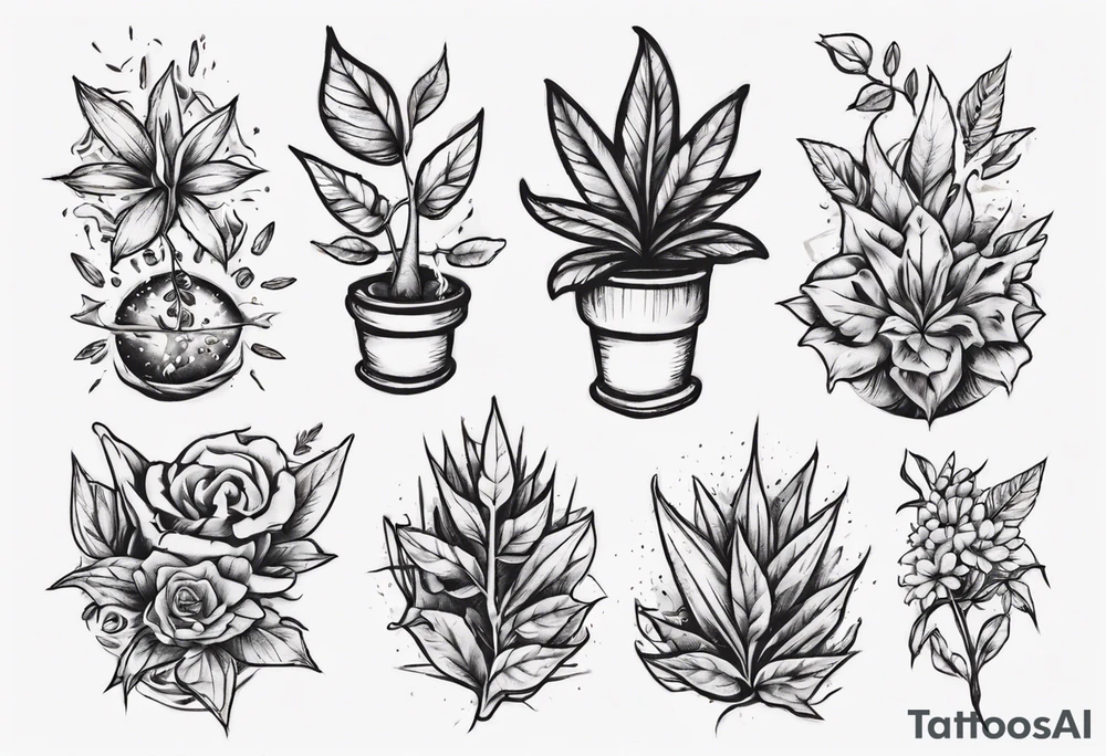 Word power on plants tattoo idea
