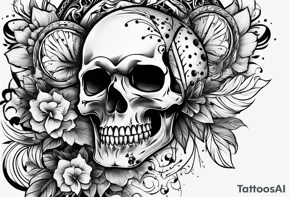 skull with 3 bullet holes tattoo idea