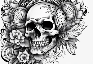 skull with 3 bullet holes tattoo idea