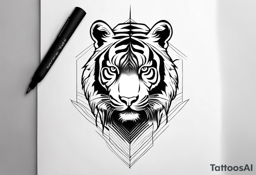 Memorial piece including a tiger on forearm.
Make a place for lettering on top and bottom tattoo idea
