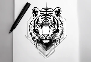 Memorial piece including a tiger on forearm.
Make a place for lettering on top and bottom tattoo idea
